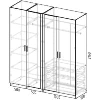 Шкаф распашной Интермебель Марсель-6 МР 01-06 (белый премиум) - Превью изображения №3 — Интернет-магазин ПроЗаказ