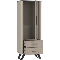 Шкаф-витрина Олмеко Фиделия 76.02 (серый камень/мрамор черный) - Превью изображения №2 — Интернет-магазин ПроЗаказ