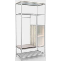 Hype Mebel Босс 100x200 (белый/древесина белая/велюр серый)