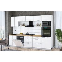 Готовая кухня Интерлиния Мила Gloss 3.0-ПМ1 (белый глянец/белый глянец/дуб бунратти) - Превью изображения №2 — Интернет-магазин ПроЗаказ