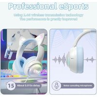Наушники Onikuma GT838 Cat Ear (белый/голубой) - Превью изображения №6 — Интернет-магазин ПроЗаказ