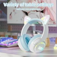 Наушники Onikuma GT838 Cat Ear (белый/голубой) - Превью изображения №8 — Интернет-магазин ПроЗаказ