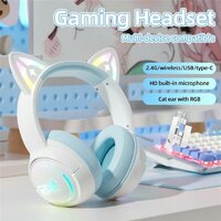 Наушники Onikuma GT838 Cat Ear (белый/голубой) - Превью изображения №3 — Интернет-магазин ПроЗаказ