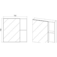  Viant Шкаф с зеркалом Бостон 70 VBOS70-ZSH - Превью изображения №7 — Интернет-магазин ПроЗаказ