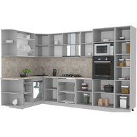 Готовая кухня Интерлиния Мила Лайт 1.68x3.2 левая (белый платинум/белый платинум/дуб бунратти) - Превью изображения №4 — Интернет-магазин ПроЗаказ