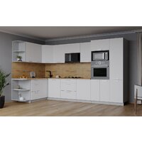 Готовая кухня Интерлиния Мила Лайт 1.68x3.2 левая (белый платинум/белый платинум/дуб бунратти) - Превью изображения №5 — Интернет-магазин ПроЗаказ