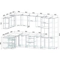 Готовая кухня Интерлиния Мила Лайт 1.68x3.2 левая (белый платинум/белый платинум/дуб бунратти) - Превью изображения №6 — Интернет-магазин ПроЗаказ