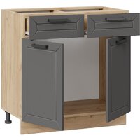 Шкаф напольный Трия Лорас 1Н8Я1 (дуб крафт золотой/холст вулкан) - Превью изображения №2 — Интернет-магазин ПроЗаказ