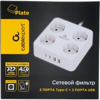 Сетевой фильтр Cablexpert PLT-4-C2U2-W-2 - Превью изображения №6 — Интернет-магазин ПроЗаказ