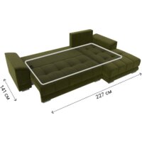 Угловой диван Лига диванов НордСтар правый 121114 (микровельвет зеленый/подушки микровельвет зеленый) - Превью изображения №9 — Интернет-магазин ПроЗаказ