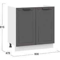 Шкаф напольный Трия Лорас 1Н8М (белый/холст вулкан) - Превью изображения №3 — Интернет-магазин ПроЗаказ