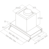 Кухонная вытяжка Elica Boxin LX/BL MAT/A/120 PRF0172168 - Превью изображения №3 — Интернет-магазин ПроЗаказ