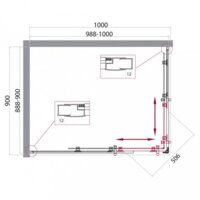 Душевой уголок BelBagno UNO-195-AH-2-100/90-P-Cr - Превью изображения №2 — Интернет-магазин ПроЗаказ