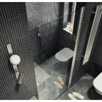 Душевая дверь MaybahGlass 198x80 MGD-803-5 (прозрачное стекло/хром матовый) - Превью изображения №7 — Интернет-магазин ПроЗаказ