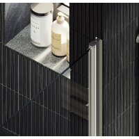 Душевая дверь MaybahGlass 198x80 MGD-803-5 (прозрачное стекло/хром матовый) - Превью изображения №2 — Интернет-магазин ПроЗаказ
