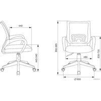 Офисное кресло Бюрократ CH-W695NLT (розовый) - Превью изображения №5 — Интернет-магазин ПроЗаказ