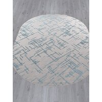 Ковер для жилой комнаты Merinos Liman F164-OVAL-GRAY-D.BLUE (1.6х2.3) - Превью изображения №4 — Интернет-магазин ПроЗаказ