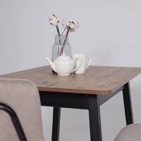 Кухонный стол Мамадома Tirk radial-94 раздвижной 94-126х64 (дуб веллингтон/черный) - Превью изображения №5 — Интернет-магазин ПроЗаказ