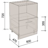 Шкаф напольный Артём-Мебель 600мм СН-114.145-Ш (ДСП бетон спаркс) - Превью изображения №3 — Интернет-магазин ПроЗаказ