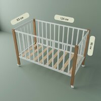 Классическая детская кроватка СКВ-Компани 3190111-6 (белый бук) - Превью изображения №10 — Интернет-магазин ПроЗаказ