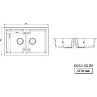 Кухонная мойка Kernau KGS A 80 2B Black Metallic - Превью изображения №2 — Интернет-магазин ПроЗаказ