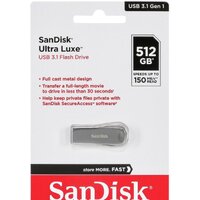 USB Flash SanDisk Ultra Luxe USB 3.1 512GB SDCZ74-512G-G46 - Превью изображения №5 — Интернет-магазин ПроЗаказ