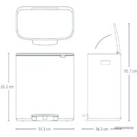 Система сортировки мусора Brabantia Bo Pedal Bin 2 x 30 л (белый) - Превью изображения №21 — Интернет-магазин ПроЗаказ