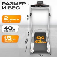 Электрическая беговая дорожка Sundays Middle Line S02 (белый) - Превью изображения №5 — Интернет-магазин ПроЗаказ