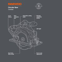 Дисковая (циркулярная) пила Daewoo Power DAS 1621Li Set (с 1-им АКБ) - Превью изображения №3 — Интернет-магазин ПроЗаказ