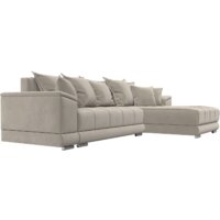 Угловой диван Лига диванов НордСтар правый 121113 (микровельвет бежевый/подушки микровельвет бежевый) - Превью изображения №4 — Интернет-магазин ПроЗаказ