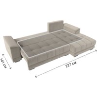 Угловой диван Лига диванов НордСтар правый 121113 (микровельвет бежевый/подушки микровельвет бежевый) - Превью изображения №9 — Интернет-магазин ПроЗаказ