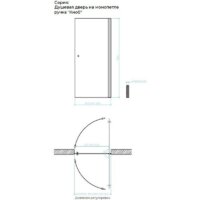 Душевая дверь MaybahGlass 198x60 MGD-797-5 (прозрачное стекло/хром матовый) - Превью изображения №8 — Интернет-магазин ПроЗаказ