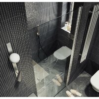 Душевая дверь MaybahGlass 198x60 MGD-797-5 (прозрачное стекло/хром матовый) - Превью изображения №6 — Интернет-магазин ПроЗаказ