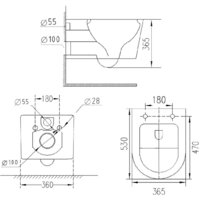 Унитаз подвесной Roxen Vortex в комплекте с инсталляцией StounFix Dual Fresh 6 в 1 968489 (кнопка: сатин) - Превью изображения №12 — Интернет-магазин ПроЗаказ