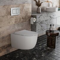 Унитаз подвесной Roxen Vortex в комплекте с инсталляцией StounFix Dual Fresh 6 в 1 968489 (кнопка: сатин) - Превью изображения №2 — Интернет-магазин ПроЗаказ