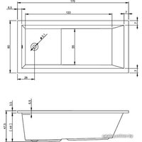 Ванна Riho Lusso Plus 170x80 (с ножками) - Превью изображения №2 — Интернет-магазин ПроЗаказ