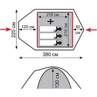 Треккинговая палатка Tramp Lite Camp 3 (песочный) - Превью изображения №2 — Интернет-магазин ПроЗаказ