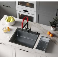 Кухонная мойка Roxen Simple 560220-50B PVD графит (с коландером и дозатором) - Превью изображения №2 — Интернет-магазин ПроЗаказ