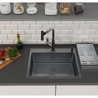 Кухонная мойка Roxen Simple 560220-50B PVD графит (с коландером и дозатором) - Превью изображения №3 — Интернет-магазин ПроЗаказ