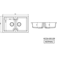 Кухонная мойка Kernau KGS A 80 2B Graphite - Превью изображения №2 — Интернет-магазин ПроЗаказ