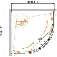Душевой уголок Cezares MOLVENO-RH-2-110/90-C-GM-IV - Превью изображения №2 — Интернет-магазин ПроЗаказ