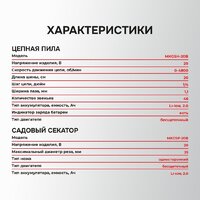  Profipower ProfiSet-2G20 E0217 (цепная пила, секатор, 2 АКБ) - Превью изображения №5 — Интернет-магазин ПроЗаказ