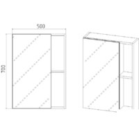  Viant Шкаф с зеркалом Бостон 50 VBOS50-ZSH - Превью изображения №7 — Интернет-магазин ПроЗаказ