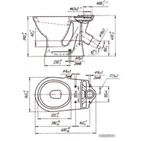 Унитаз напольный Оскольская керамика Суперкомпакт (белый, косой выпуск) - Превью изображения №2 — Интернет-магазин ПроЗаказ