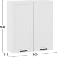 Шкаф навесной Трия Лорас 1ВВ8 с двумя дверями (белый/холст белый) - Превью изображения №3 — Интернет-магазин ПроЗаказ