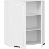 Шкаф навесной Трия Лорас 1ВВ8 с двумя дверями (белый/холст белый) - Превью изображения №2 — Интернет-магазин ПроЗаказ