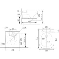 Унитаз подвесной Roxen Cube bidet в комплекте с инсталляцией StounFix Dual Fresh 6 в 1 968439 (кнопка: сатин) - Превью изображения №11 — Интернет-магазин ПроЗаказ