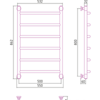 Полотенцесушитель Сунержа Галант+ 800x500 00-0200-8050 - Превью изображения №3 — Интернет-магазин ПроЗаказ