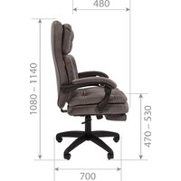 Офисное кресло CHAIRMAN Home 442 (ткань, Т-55 серый) - Превью изображения №8 — Интернет-магазин ПроЗаказ