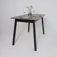 Кухонный стол Мамадома Tirk radial-110 раздвижной 110-142х70 (дымчатая керамика/черный) - Превью изображения №6 — Интернет-магазин ПроЗаказ